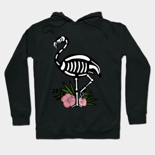 Cute Flamingo Skull Floral Tropical Hoodie